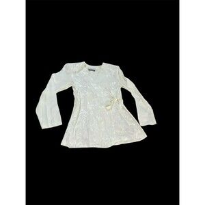 VTG 90s 80s Marnie West Jacquard Wrap Top Ivory USA Wedding Cottagecore Sz 10